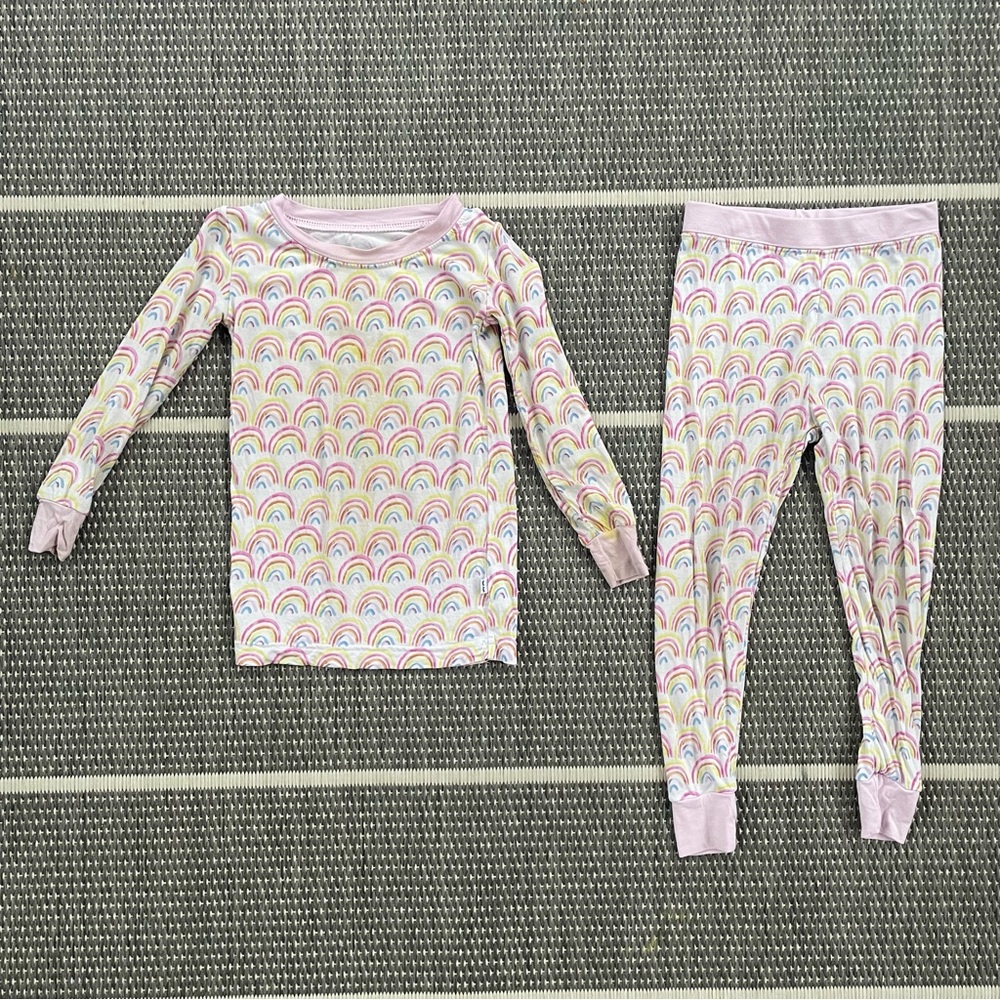 Little Sleepies Pastel Rainbows Bamboo Viscose Two Piece Pajama Set